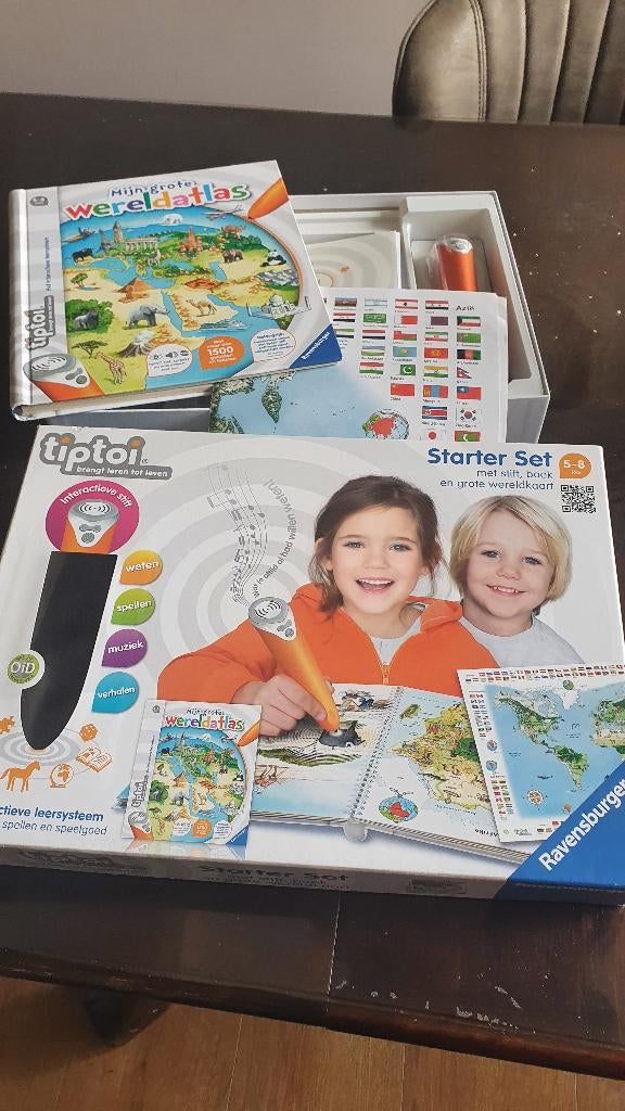 Tiptoi starterset wereldatlas incl wereldkaart en pen, Ophalen of Verzenden, Gebruikt, Met geluid