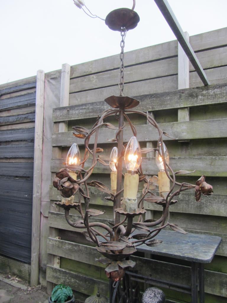 ZEER MOOIE ANTIEKE FRANSE KLEINE BLOEMEN KROONLUCHTER, Ophalen