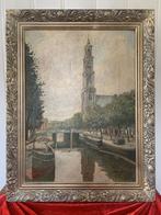 Olieverfschilderij A. Burla Westertoren, Antiek en Kunst, Ophalen