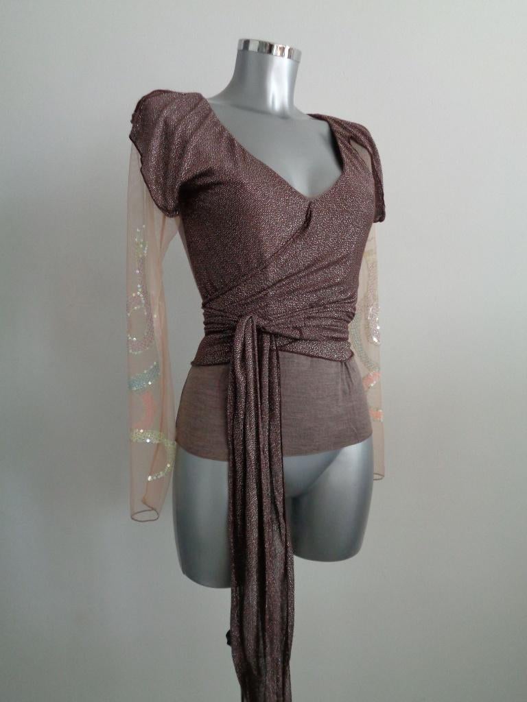 Jorando designer wikkel top, IT44-NL38 Nieuw, kaartjes, Maat 38/40 (M), Bruin, Nieuw, Ophalen of Verzenden