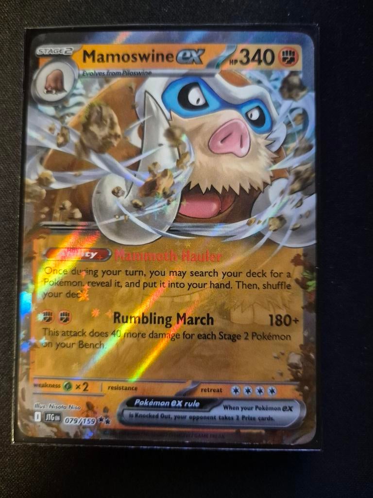 Mamoswine EX Pokémon Kaart - Full Art Foil, Ophalen of Verzenden, Zo goed als nieuw, Losse kaart, Foil