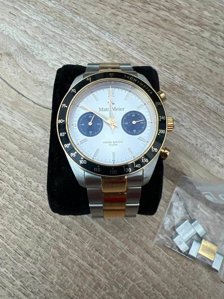 Matt Meier Arosa Racing herenhorloge, Overige merken, Staal, Polshorloge, Ophalen of Verzenden