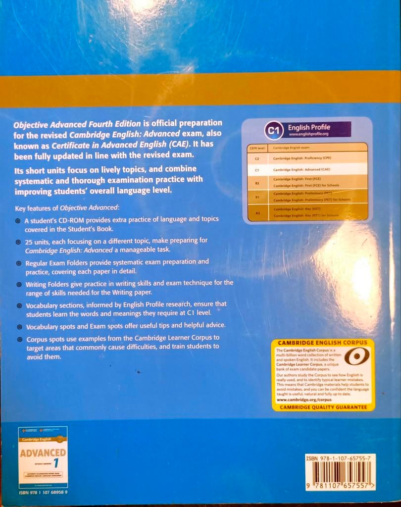 Cambridge Engels: Objective Advanced Fourth Edition, Ophalen of Verzenden, Zo goed als nieuw, Annette Capel, Felicity O'Dell, Non-fictie