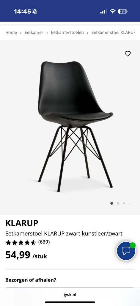 5x Eetkamerstoel klarup jysk, Ophalen of Verzenden, Zo goed als nieuw, Grijs, Vijf, Zes of meer stoelen