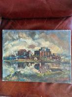 Origineel schilderij Jan Brugge: Oude Meelfabriek De Zande, Antiek en Kunst, Ophalen of Verzenden