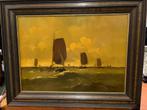 Schilderij met schepen, Antiek en Kunst, Kunst | Schilderijen | Klassiek, Ophalen