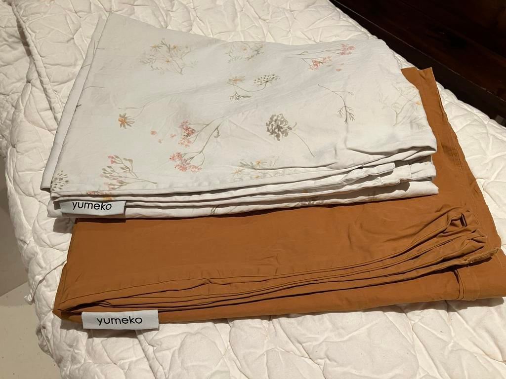 Dekbed overtrekken Yumeko 120x150, Huis en Inrichting, Slaapkamer | Beddengoed, Gebruikt, Eenpersoons, Dekbedovertrek, Oranje