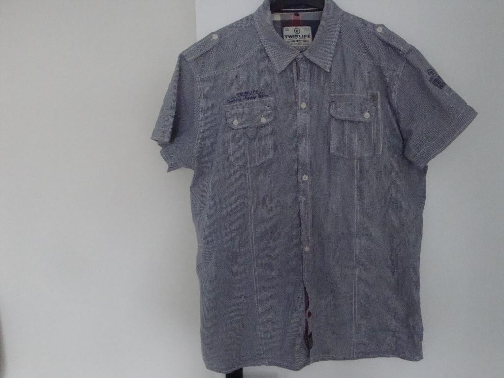 Geblokt TWINLIFE overhemd met korte mouwen. Maat XXXL., Kleding | Heren, Grote Maten, Overhemd, Overige kleuren, Ophalen of Verzenden