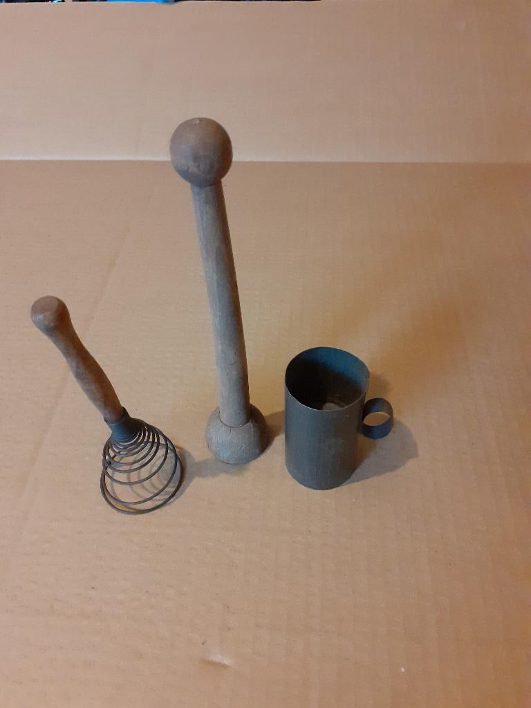 Vintage keukenattributen garde stamper koffiemaatschep, Ophalen of Verzenden, Zo goed als nieuw