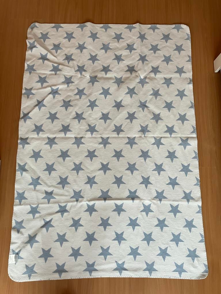 Jollein Deken met sterrenpatroon little star blauw ledikant, Kinderen en Baby's, Ophalen of Verzenden, Zo goed als nieuw, 100 cm of meer