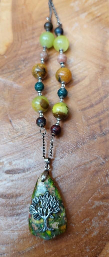 Tree if life ketting Wicca Keltisch Pagan boho Gothic, Ophalen of Verzenden, Nieuw, Steen of Mineraal