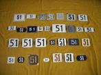 oud emaille huisnummer 51 ook 52 53 54 55 56 57 58 59 60 61, Ophalen of Verzenden