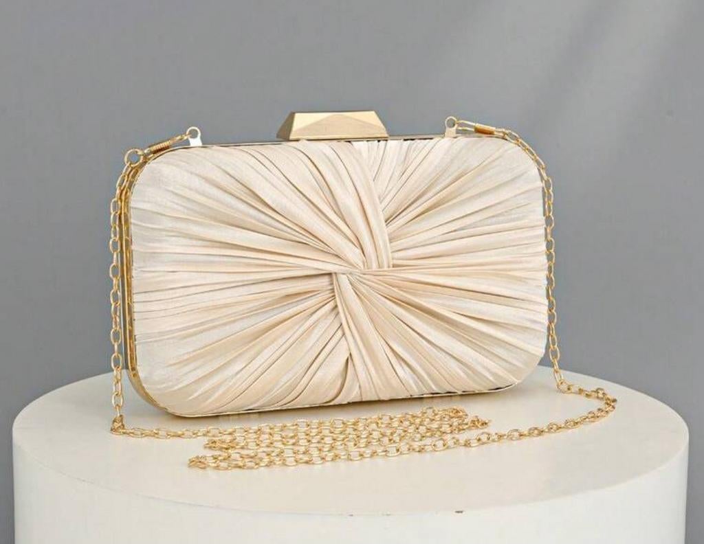 Nieuwe Elegante Avondtasje Clutch - Crème/Beige, Ophalen, Nieuw, Beige, Avondtasje