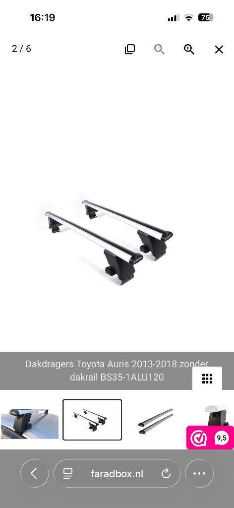 Dakdragers voor Toyota auris Kia venga Hyundai ix20, Auto diversen, Dakdragers, Ophalen, Zo goed als nieuw