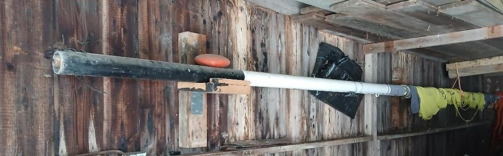 Vlaggenmast met oranje knop 5m aluminium, Ophalen, Gebruikt