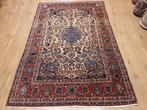 Vintage handgeknoopt oud perzisch tapijt isfahan 225x146, Info@SlatsAntiek.nl, 100 tot 150 cm, Perzisch, 200 cm of meer