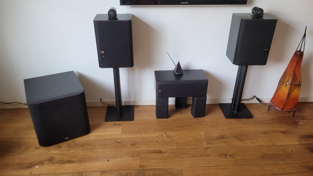 B&W Matrix Surroundset met Subwoofer, Audio, Tv en Foto, Luidsprekers, Ophalen, Zo goed als nieuw, 120 watt of meer, Complete surroundset