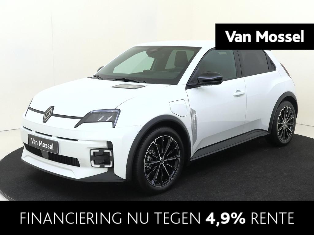 Renault 5 comfort range techno 52 kWh Metallic lak | apple c, Auto's, Renault, Stof, 150 pk, Wit, Geïmporteerd