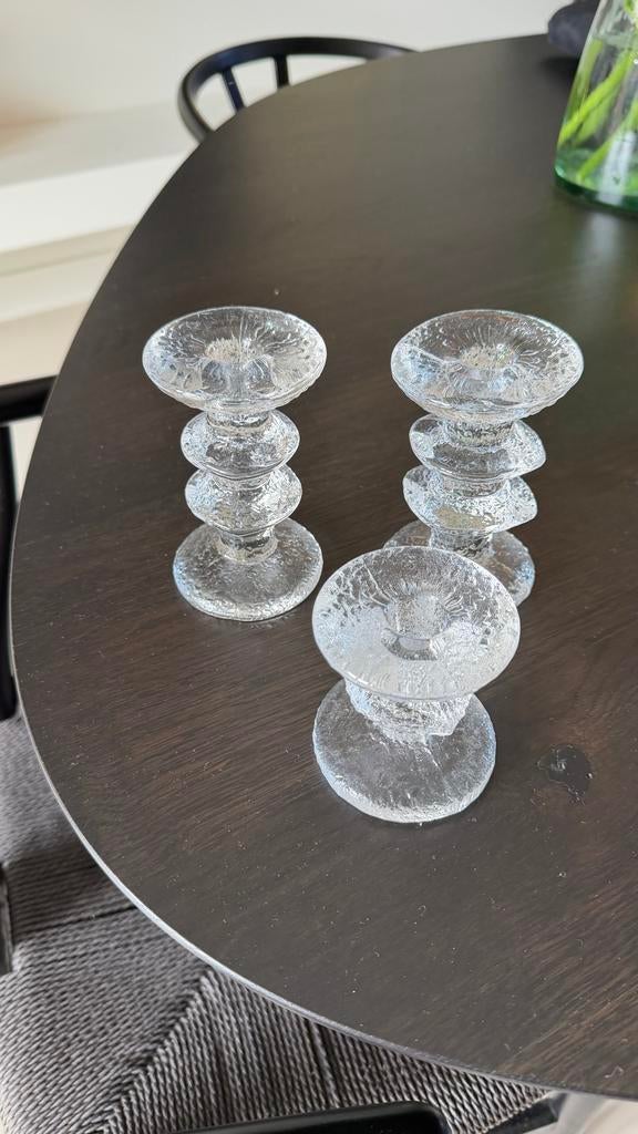 Iittala Festivo glazen kandelaar - set 3 stuks, Ophalen of Verzenden