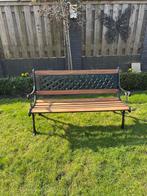 Zware Tuinbank met OKAN Hardhout en Gietijzer, Ophalen, Nieuw, Hout