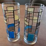 Set van 2 vintage limonadeglazen met geometrisch patroon, Ophalen of Verzenden