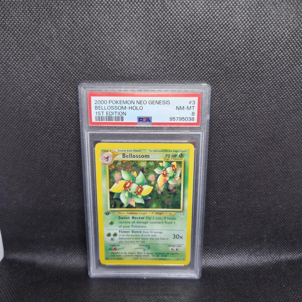 Bellossom Holo 1st Edition Neo Genesis PSA 8, Ophalen of Verzenden, Zo goed als nieuw