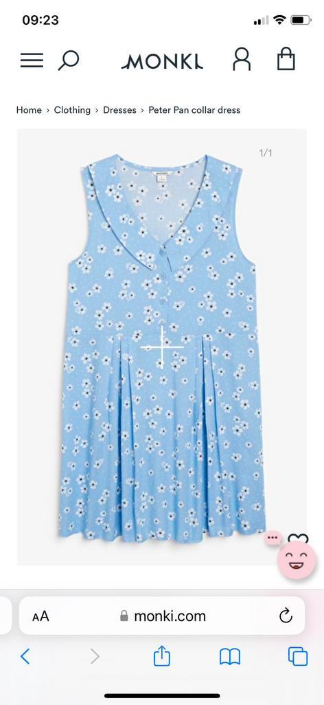 Monki Peter Pan collar dress size s new, Kleding | Dames, Jurken, Nieuw, Maat 36 (S), Blauw, Boven de knie, Ophalen of Verzenden