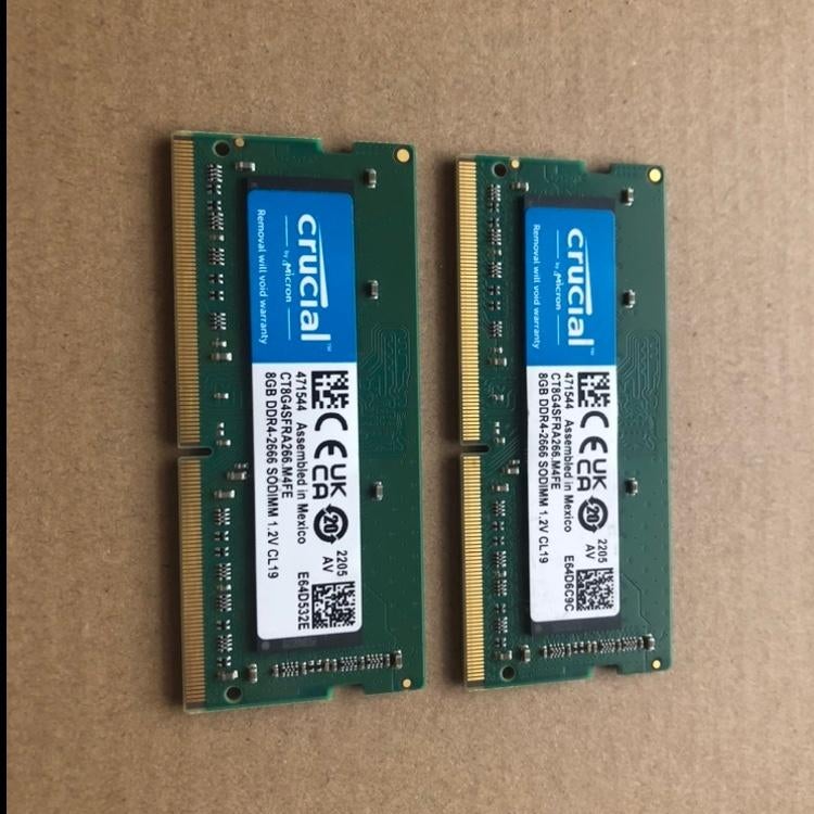 Crucial 16GB (2x8GB) DDR4 SODIMM Laptop RAM 2666MHz, Computers en Software, RAM geheugen, Gebruikt, Ophalen of Verzenden, DDR4