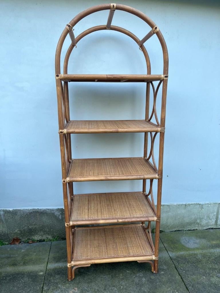 Rotan stellingkast vintage, Ophalen, Gebruikt