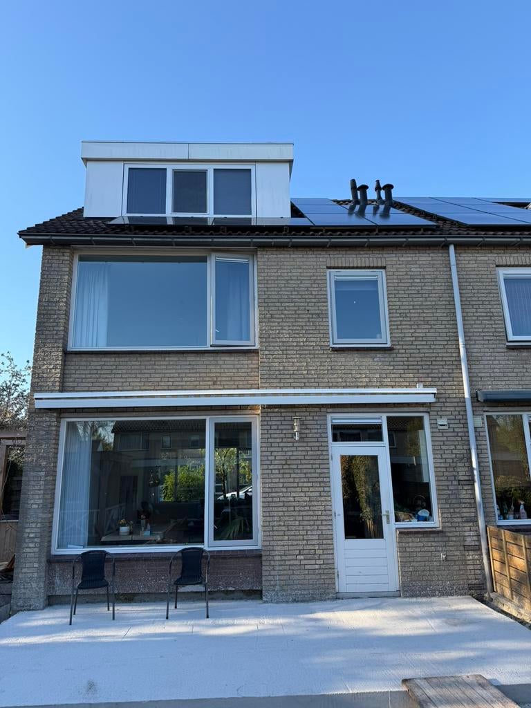 Zonnescherm knikarm elektrisch. Afm: 6x3 meter, Ophalen, Gebruikt, 450 cm of meer, Elektrisch