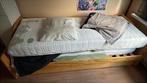 Uitschuifbaar Eenpersoonsbed met Matras, Huis en Inrichting, Ophalen, 90 cm, Eenpersoons, Bruin