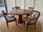 Ronde eettafel met 4 stoelen, Ophalen, Gebruikt, Rond, Kersenhout