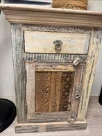 Houten hal kastje met lade en deurtjes, Ophalen, Minder dan 50 cm, Gebruikt, Met lade(s)