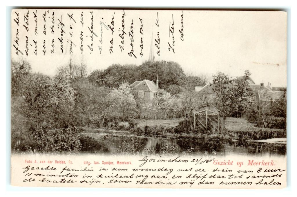 Meerkerk, Gezicht op Meerkerk, Verzamelen, Ansichtkaarten | Nederland, Gelopen, Utrecht, Voor 1920, Verzenden