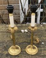2x Leuke Brassware Lamp - vintage hollywood stijl brocante, Huis en Inrichting, Minder dan 50 cm, Gebruikt, Ophalen of Verzenden