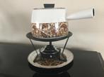 Retro Fancipans fondue set – bruin & goud Paisley – 1970s., Ophalen of Verzenden, Huis en Inrichting