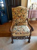 Antieke Ridders Stoel met Tapestry Bekleding, Antiek en Kunst, Antiek | Meubels | Stoelen en Banken, Ophalen of Verzenden