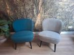 2 Leuke Fauteuils - Blauw/Petrol & Grijs, Ophalen, Zo goed als nieuw, Minder dan 75 cm, 50 tot 75 cm
