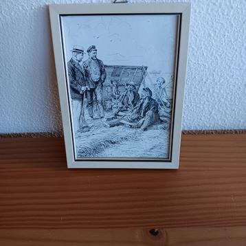 Pentekening, C.Jetses, Hannekemaaiers, ingelijst beschikbaar voor biedingen