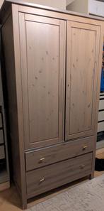 Grijze Hemnes kledingkast, 100 tot 150 cm, Grenenhout, Scandinavisch, Zo goed als nieuw