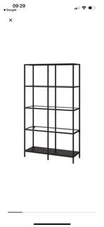 IKEA Vittsjö Stellingkast - Zwart Metaal & Glas, Ophalen, Met plank(en), 50 tot 100 cm, 150 tot 200 cm