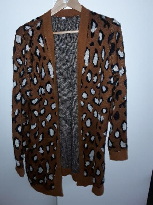 Miss Etam Bruin/Wit/Zwart Vest Met Panterprint Maat XL, Kleding | Dames, Truien en Vesten, Nieuw, Maat 46/48 (XL) of groter, Bruin