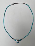 Zilveren arend aan ketting met turkoois, Ophalen of Verzenden, Gebruikt, Overige kleuren, Zilver
