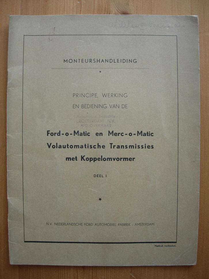 Ford & Mercury Automaat Handleiding 1953 - Ford-o-Matic, Auto diversen, Handleidingen en Instructieboekjes, Ophalen