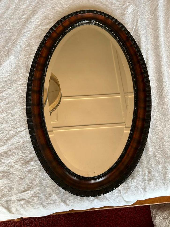 Antieke Mahonie Spiegel - empire napoleon Willem 3 Stijl, Antiek en Kunst, Antiek | Spiegels, 50 tot 100 cm, Minder dan 100 cm