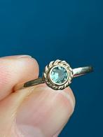 14K Gouden Ring met Groene Toermalijn - Maat 17,5, Ophalen of Verzenden, Zo goed als nieuw, 17 tot 18, Met edelsteen