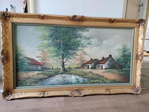 Landelijk/landschap schilderij 140*80 cm, Antiek en Kunst, Kunst | Schilderijen | Klassiek, Ophalen