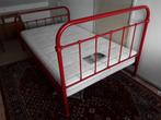 Vipack metalen rode twijfelaar, 120x200cm, zonder matras, Huis en Inrichting, Slaapkamer | Bedden, Gebruikt, 210 cm, Ophalen of Verzenden
