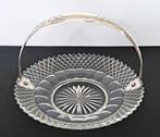 Antiek kristallen fruitschaal met zilveren hengsel uit 1861, Antiek en Kunst, Ophalen of Verzenden, Zilver