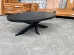 Ovale zwart mango salontafel 120x70cm incl. Spinpoot, Huis en Inrichting, Tafels | Salontafels, Ophalen, 50 tot 100 cm, Zo goed als nieuw